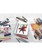 Tuschestift PITT® Artist Pen Manga 4er Etui schwarz XS / F /S / B - Farbe 199