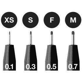 Tuschestift PITT® Artist Pen 4er Set Farbe 199 - schwarz
