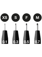 Tuschestift PITT® Artist Pen 4er Set Farbe 199 - schwarz