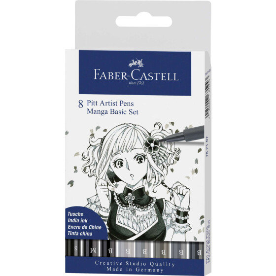 Tuschestift PITT® Artist Pen B Manga 8er Etui BASIC
