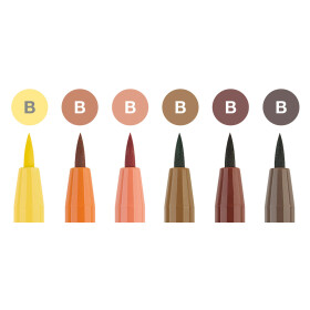 Tuschestift PITT Artist PEN Brush 6er Etui - Farbsortierung: Terra