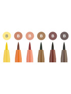 Tuschestift PITT Artist PEN Brush 6er Etui - Farbsortierung: Terra