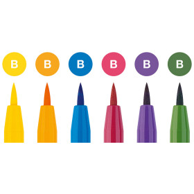 Tuschestift PITT Artist PEN Brush 6er Etui - Farbsortierung: BASIC