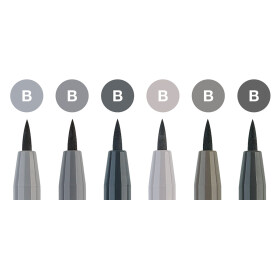 Tuschestift PITT ARTIST PEN Brush 6er Etui - Shades of grey
