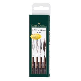 Tuschestift PITT® Artist Pen 4er Set Farbe 175 - sepia dunkel