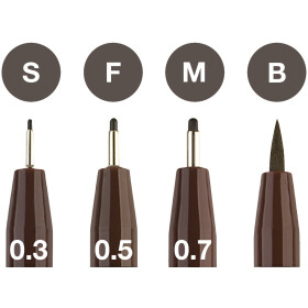 Tuschestift PITT® Artist Pen 4er Set Farbe 175 - sepia dunkel