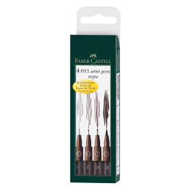 Tuschestift PITT® Artist Pen 4er Set Farbe 175 - sepia dunkel