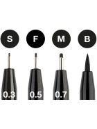 Tuschestift PITT® Artist Pen 4er Set Farbe 199 - schwarz