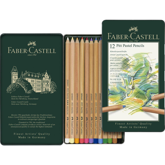 Farbstift Pitt Pastel 12er Metalletui