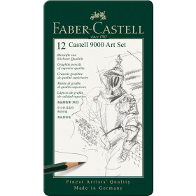 Bleistift Castell 9000 - 8B-2H, 12er Art Metalletui