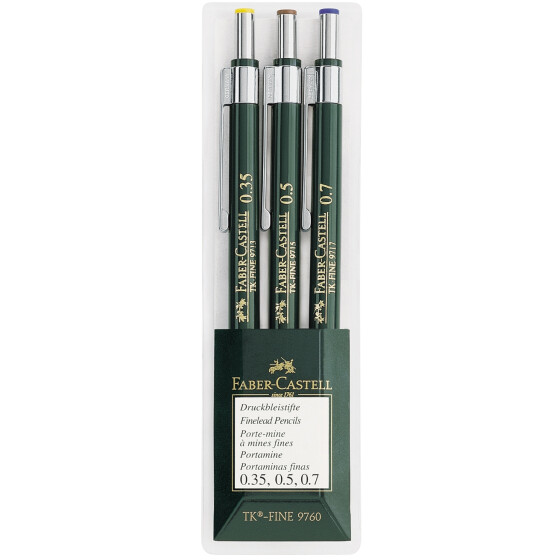 Druckbleistift Minen TK FINE 0,35, 0,5, 0,7mm - HB, 3er-Etui