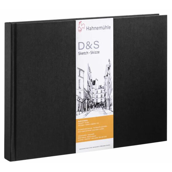 Skizzenbuch "D&S" A4 - 160 Seiten, QF, 140 g/qm - schwarz