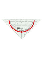 Geodreieck 16cm glasklar rot hinterlegt