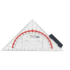 TZ-Dreieck 16cm Acrylglas glasklar rot hinterlegt