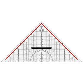 TZ-Dreieckeck 32cm Acrylglas glasklar rot hinterlegt