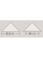TZ-Dreieckeck 32cm Acrylglas glasklar rot hinterlegt