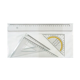 Zeichensatz 4-teilig, Zeichendreiecke 20cm, Geometriedreick 16cm