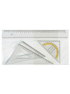 Zeichensatz 4-teilig, Zeichendreiecke 20cm, Geometriedreick 16cm