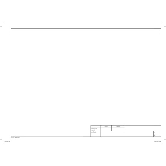 Schulzeichenkarton blanko A3 mit Rand und Schriftfeld, 250 Blatt