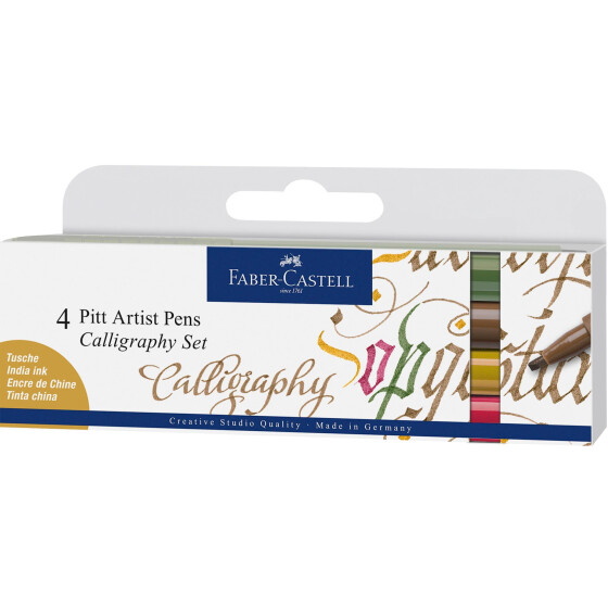 Tuschestift PITT® Artist Pen Calligraphie 4er Etui Erdtöne