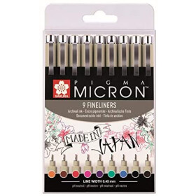 PIGMA Micron 5 - ,45mm - 9er Etui alle Farben