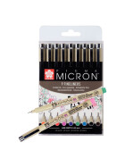 Pigmentliner Pigma Micron 0,45 mm - 9er Set farblich sortiert
