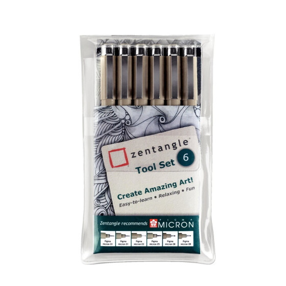 ZENTANGLE TOOL SET6-teilig - Pigma Micron je 2x ,1 / ,8 je 1x ,3 / ,5
