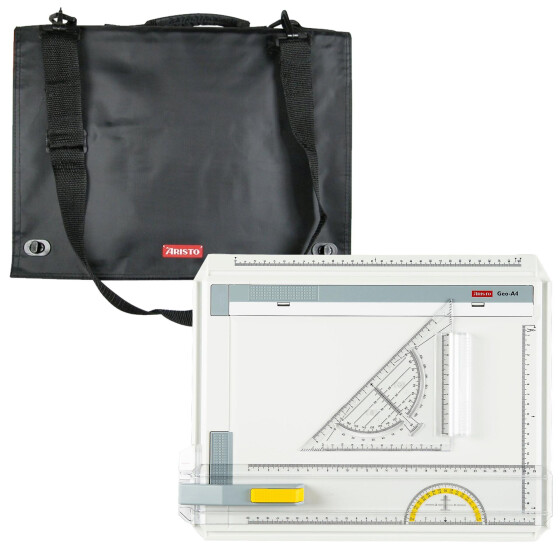 Zeichenplatte Aristo GeoBoard A4 mit Aristo Schutzttasche A4 und Schnellzeichendreieck