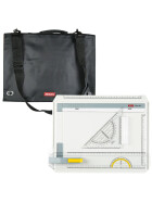 Zeichenplatte Aristo GeoBoard A4 mit Aristo Schutzttasche A4 und Schnellzeichendreieck