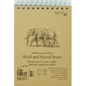 Spiralblock Skizze braunes 100% RCP Authentic A5 - 80 Blatt, 135 g/qm, matt