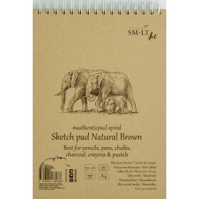 Spiralblock Skizze braunes 100% RCP Authentic A4 - 80 Blatt, 135 g/qm, matt