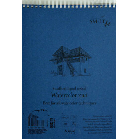Aquarellblock spiraliert Authentic A3 - 30 Blatt, rau, 280 g/qm, weiß