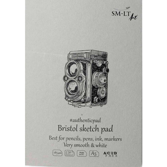 Spiralblock Authentic Bristol Papier, extra weiß, DINA5, 30 Blatt, 185 g/qm