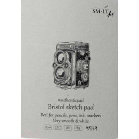 Spiralblock Authentic Bristol Papier, extra weiß, DINA5, 30 Blatt, 185 g/qm