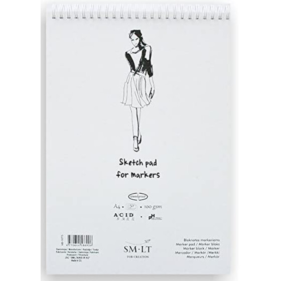 Spiralblock Authentic DIN A4 - für Marker Papier, 50 Blatt, 100 g/qm