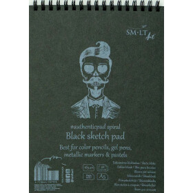 Spiralblock Authentic DIN A5 - schwarzes Papier, 20...
