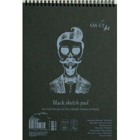 Spiralblock Authentic DIN A4 - schwarzes Papier, 30...