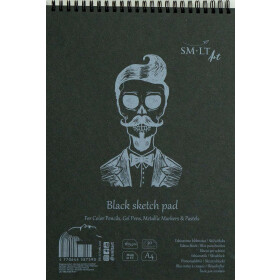 Spiralblock Authentic DIN A4 - schwarzes Papier, 30...