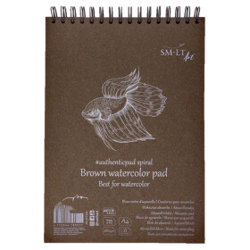 Spiralblock Authentic DIN A4 - braunes Aquarell Papier,...