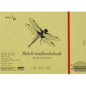 Skizzenheft Authentic 17x24 cm - creme Papier, 36 Blatt,...