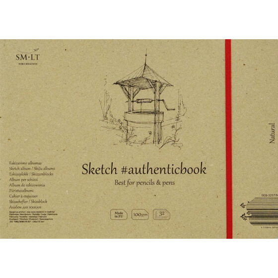 Skizzenheft Authentic 17x24 cm, natur RCP Papier, 32 Blatt, 100 g/qm