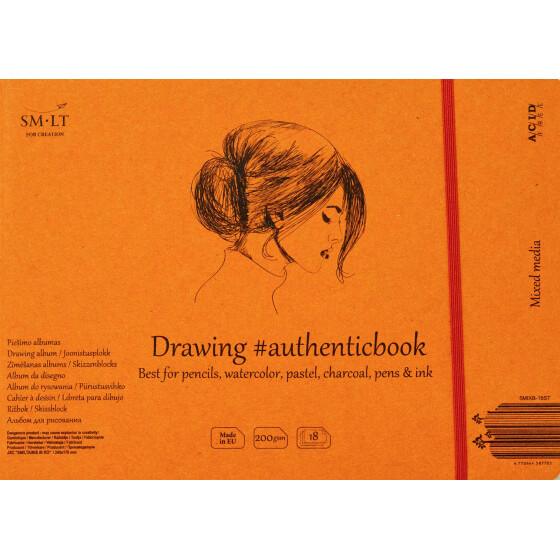 Skizzenheft Authentic 17x24 cm - Mixed Media Papier, 18 Blatt, 200 g/qm