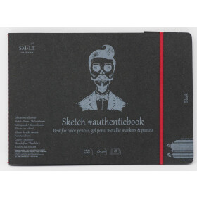 Skizzenheft Authentic 17x24 cm, schwarzes Papier, 18 Blatt, 165 g/qm