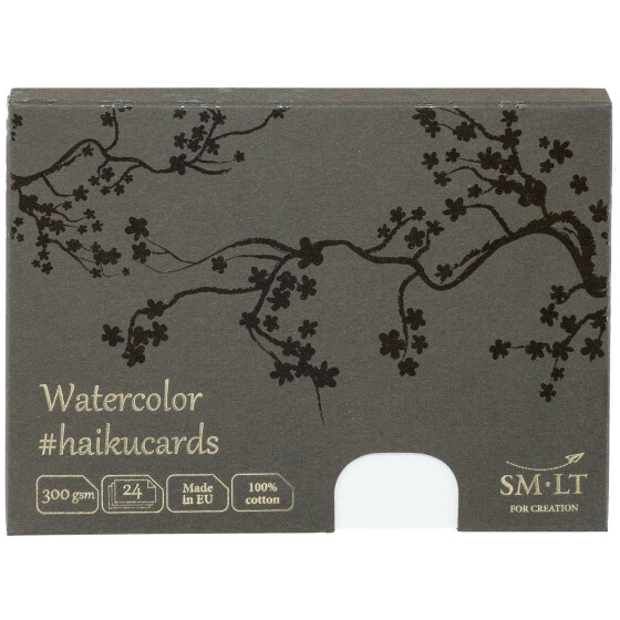 Aquarellkarten A6, 300 g/qm, 100% Baumwolle, matt - 24er Kartonschachtel
