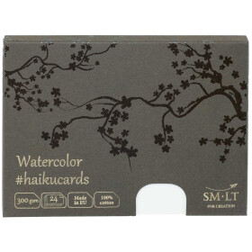 Aquarellkarten A6, 300 g/qm, 100% Baumwolle, matt - 24er...