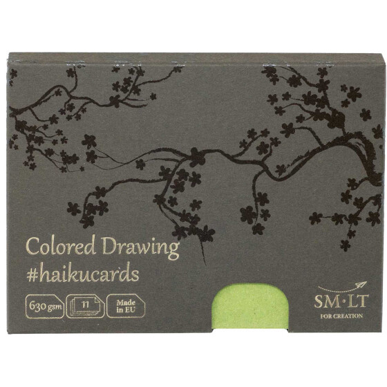 Postkarte A6, 630 g/qm, 5 farbiger Mix - 11er Kartonschachtel #haikucards, raue Oberfläche, blauer Engel