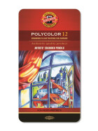 Polycolor- Künstlerfarbstifte 3,8mm Mine - 12er Metalletui