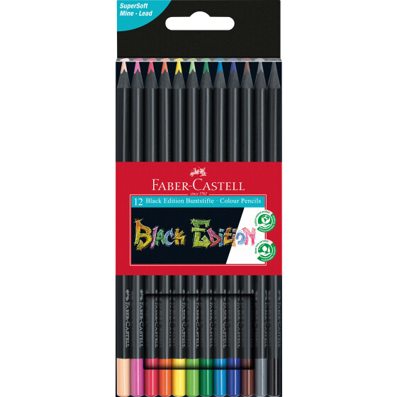 Buntstift Black Edition Super Soft Mine - 12er Kartonetui