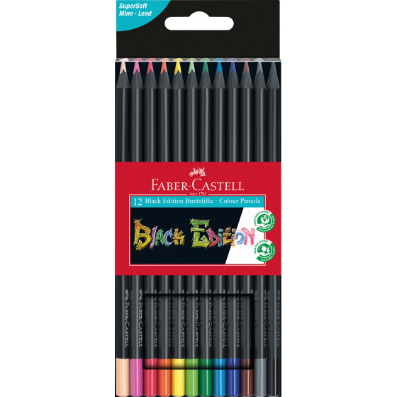 Buntstift Black Edition Super Soft Mine - 12er Kartonetui