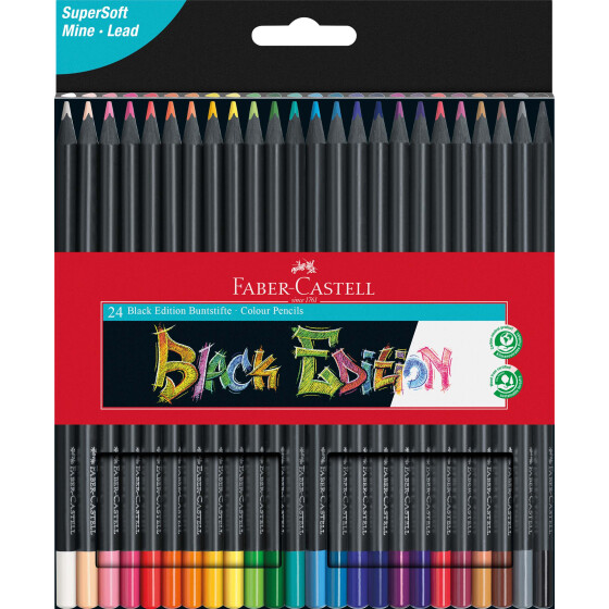 Buntstift Black Edition Super Soft Mine - 24er Kartonetui